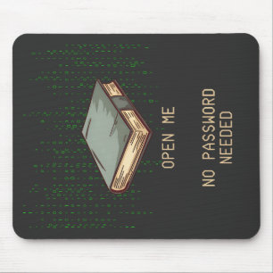 Tapis De Souris Ancien livre avec devis de code binaire pour Geek 