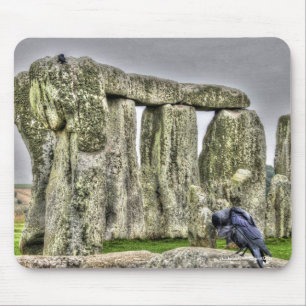 Tapis De Souris Ancien site de Stonehenge & Preening Crow