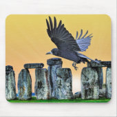 Tapis De Souris Ancien Stonehenge & Rook Cadeau Corvid-lover (Devant)