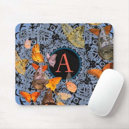 TAPIS DE SOURIS ANCIENNE LACE MOTIF MOUSE PAD CUSTOM INITIAL (Avec souris)