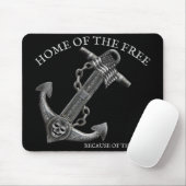 Tapis De Souris Ancrage métallique chrome pirate thème nautique (Avec souris)