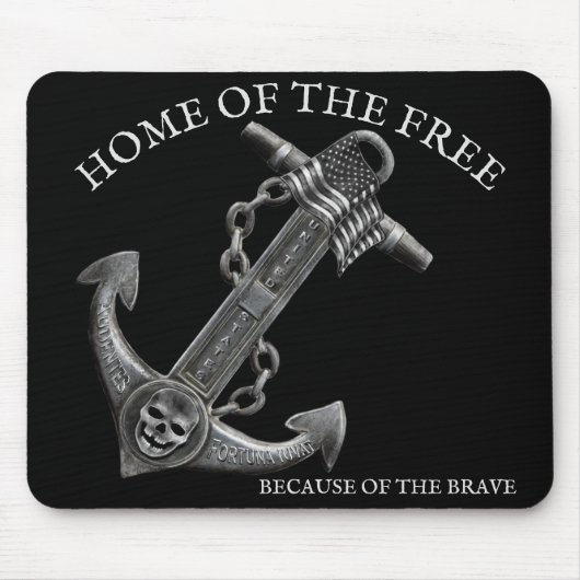 Tapis De Souris Ancrage métallique chrome pirate thème nautique (Devant)