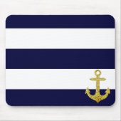 Tapis De Souris Ancrage or rayures nautiques (Devant)