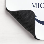 Tapis De Souris Ancre bleue marine Nom personnalisé (Coin)