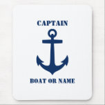 Tapis De Souris Ancre classique nautique Capitaine Bateau ou nom M<br><div class="desc">Ancre classique nautique Capitaine Votre nom personnalisé ou nom de bateau Carte souris.</div>