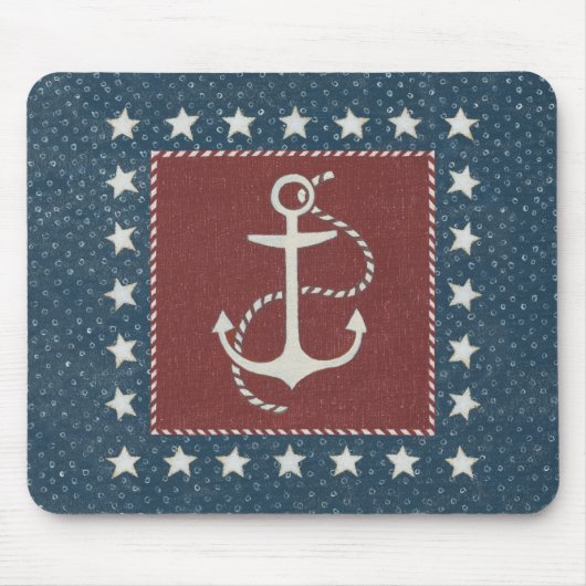 Tapis De Souris Ancre côtière de l'art | sur le rouge (Devant)