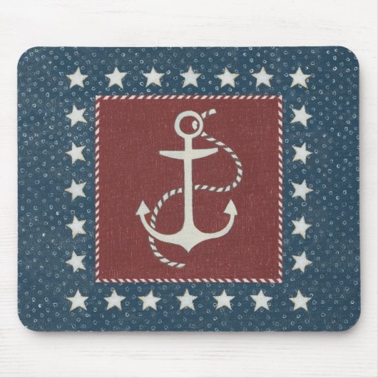 Tapis De Souris Ancre côtière de l'art | sur le rouge (Devant)