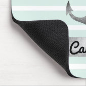 Tapis De Souris Ancre d'aquarelle à rayures de menthe légère perso (Coin)