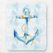Tapis De Souris Ancre d'aquarelle bleue (Devant)