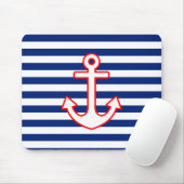 Tapis De Souris Ancre de style nautique sur les bandes (Avec souris)