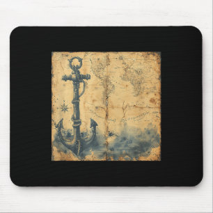 Tapis De Souris Ancre de voilier pirate nautique vintage ancien Oc