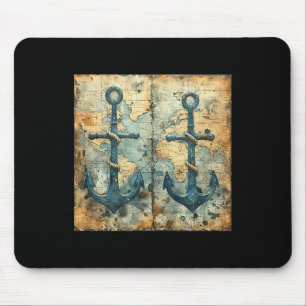 Tapis De Souris Ancre de voilier pirate nautique vintage ancien Oc