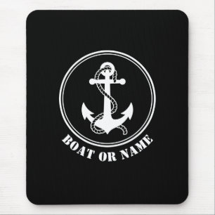 Tapis De Souris Ancre et corde nautiques Votre bateau ou votre nom