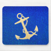Tapis De Souris Ancre Gold Boat sur Blue (Devant)