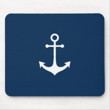 ancre marine blanche sur bleu marine