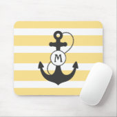 Tapis De Souris Ancre nautique jaune (Avec souris)