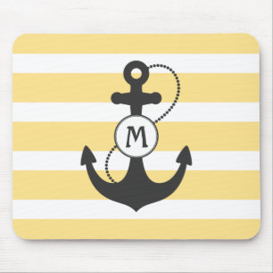 Tapis De Souris Ancre nautique jaune
