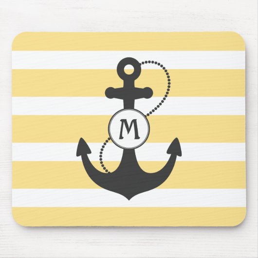 Tapis De Souris Ancre nautique jaune (Devant)