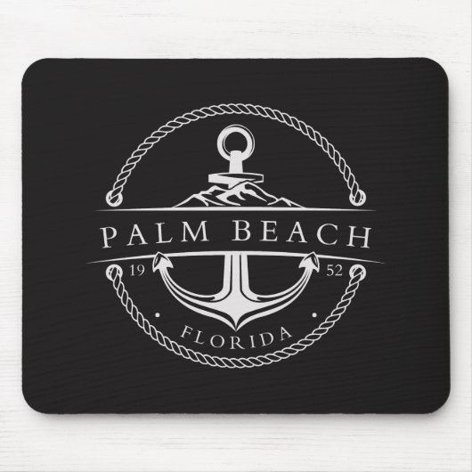 Tapis De Souris Ancre nautique Palm Beach Floride 1952 (Devant)