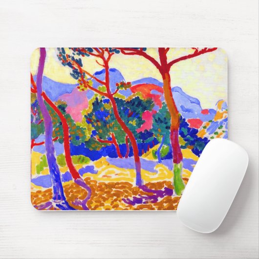 Tapis De Souris Andre Derain Paysage fauviste avec arbres (Avec souris)