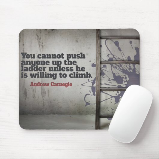 Tapis De Souris Andrew Carnegie Citation Inspirationnelle "Pousser (Avec souris)