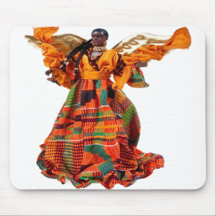 Tapis De Souris Ange africain dans l'orange