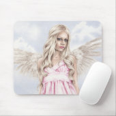 Tapis De Souris Ange dans Mousepad rose (Avec souris)