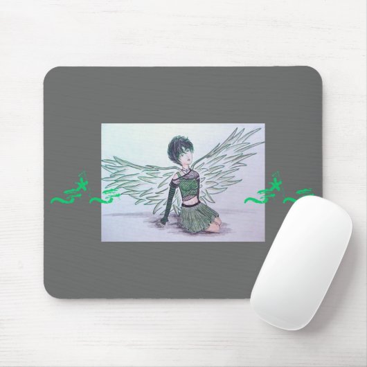 Tapis De Souris "Ange imparfait" Mousepad (vert) (Avec souris)