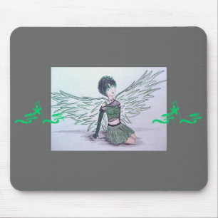 Tapis De Souris "Ange imparfait" Mousepad (vert)