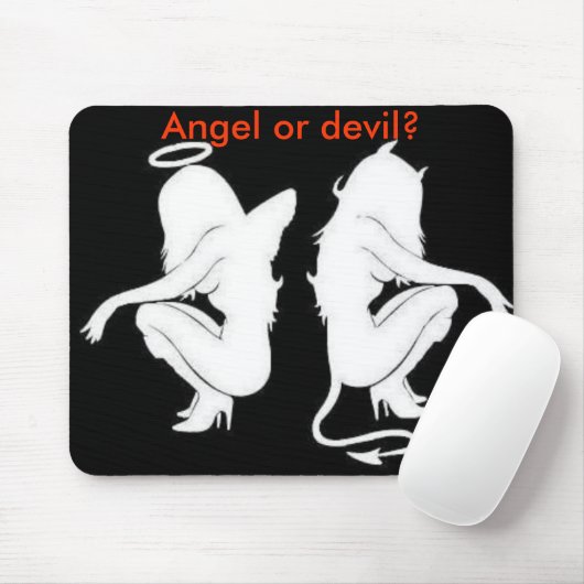 Tapis De Souris Ange ou diable ? mousepad (Avec souris)