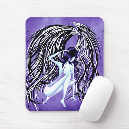 Tapis De Souris Ange tombé bleu de minuit (Avec souris)
