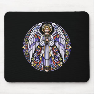 Tapis De Souris Ange vitrail christianisme art portrait religio