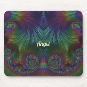 Tapis De Souris ANGEL ~ Aqua jaune et design bleu