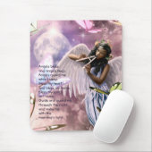 Tapis De Souris Angel avec papillons Mousepad cadeau personnalisé (Avec souris)