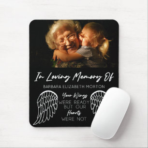 Tapis De Souris Angel Wings Black Custom Photo Memorial Cadeau