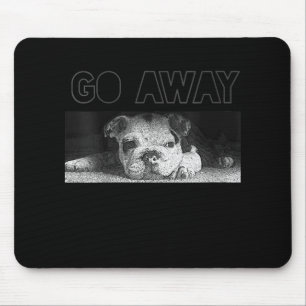 Tapis De Souris Anglais Bulldog Chiot Distances Sociales S'Éloigne