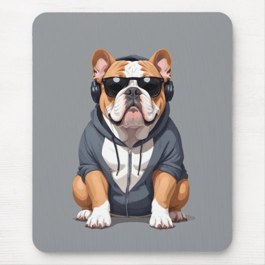 Tapis De Souris Anglais Bulldog Portant un Sweat - shirt à capuche (Devant)