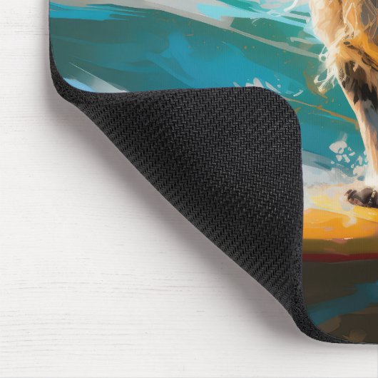 Tapis De Souris Anglais Setter Beach Surfing Painting (Coin)