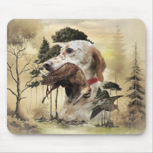 Tapis De Souris Anglais Setter, chasse à la bécasse