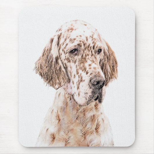 Tapis De Souris Anglais Setter Orange Belton Peinture Chien Art (Devant)