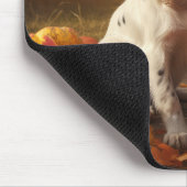 Tapis De Souris Anglais Setter Puppy Automne Citrouille de plaisir (Coin)