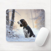 Tapis De Souris Anglais Springer Spaniel Laissez-le neiger Noël (Avec souris)