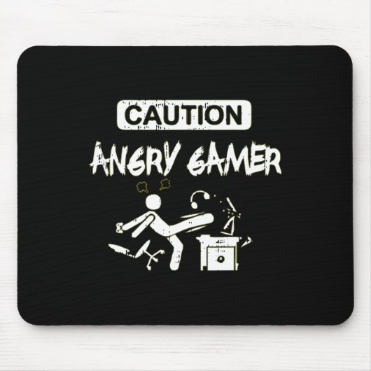 Tapis De Souris Angry Gamer Computer Funny Video Game Gig (Devant)