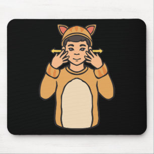 Tapis De Souris Animal Asl Gesture main Sourds Acteurs de perte d'