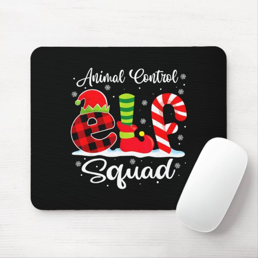 Tapis De Souris Animal Control Elf Squad Christmas Officer Matchin (Avec souris)