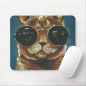 Tapis De Souris Animal Dapper | Kitty dans les lunettes de soleil (Avec souris)