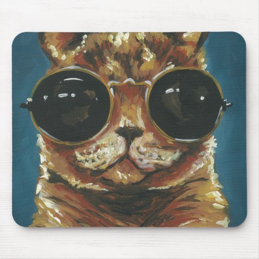 Tapis De Souris Animal Dapper | Kitty dans les lunettes de soleil (Devant)