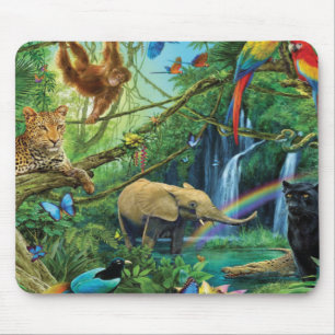 Tapis De Souris Animals living together throw pillow
