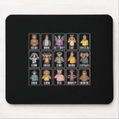 Tapis De Souris Animaux ASL Gesture à la main Animaux Sourds Perte (Devant)