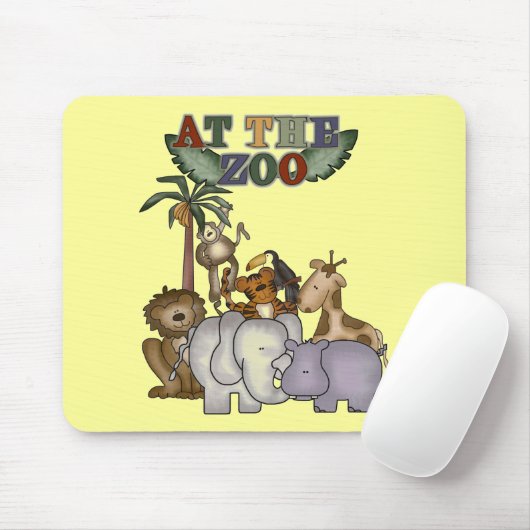 Tapis De Souris Animaux aux T-shirts et aux cadeaux de zoo (Avec souris)